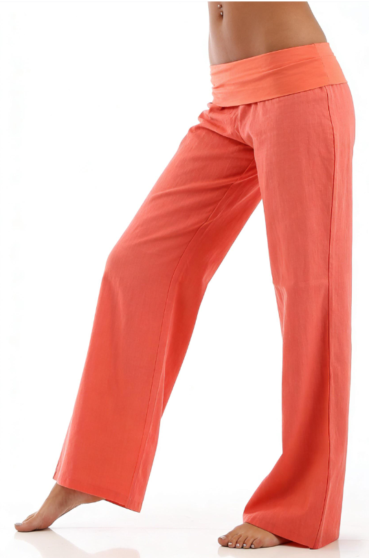 Coral Foldover Everyday Comfort Trousers