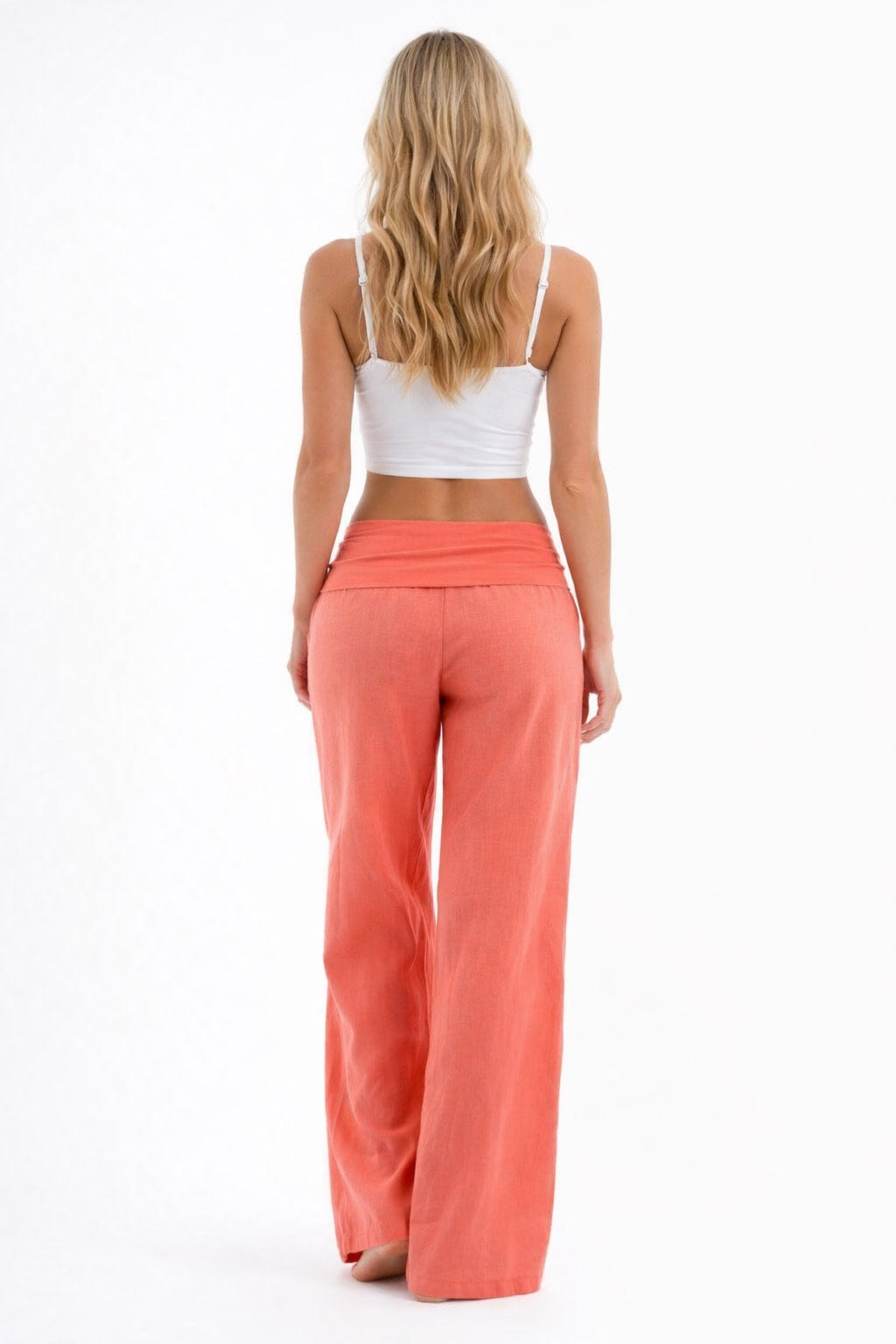 Coral Foldover Everyday Comfort Trousers