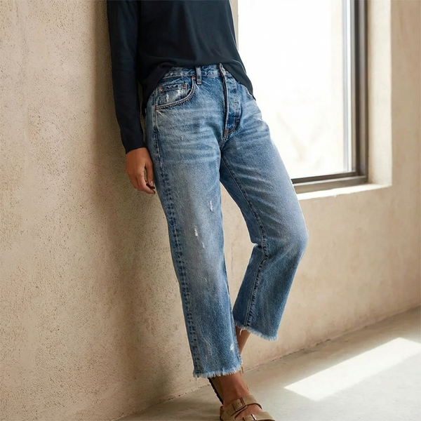 Retro Cropped Straight Jeans Essential