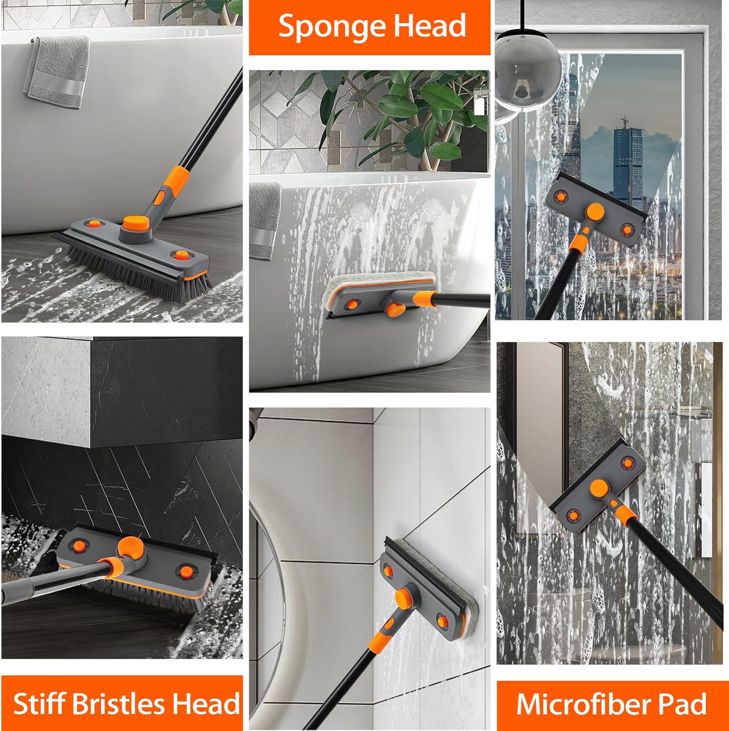 🔥3-in-1 Cleaning Brush| All Surface Scrubber for Bathroom, Kitchen & Windows