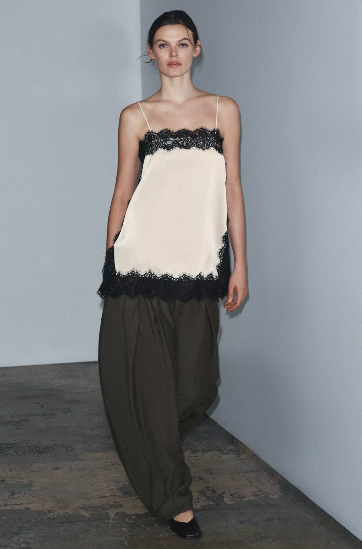 Lace Satin Shine Casual Top
