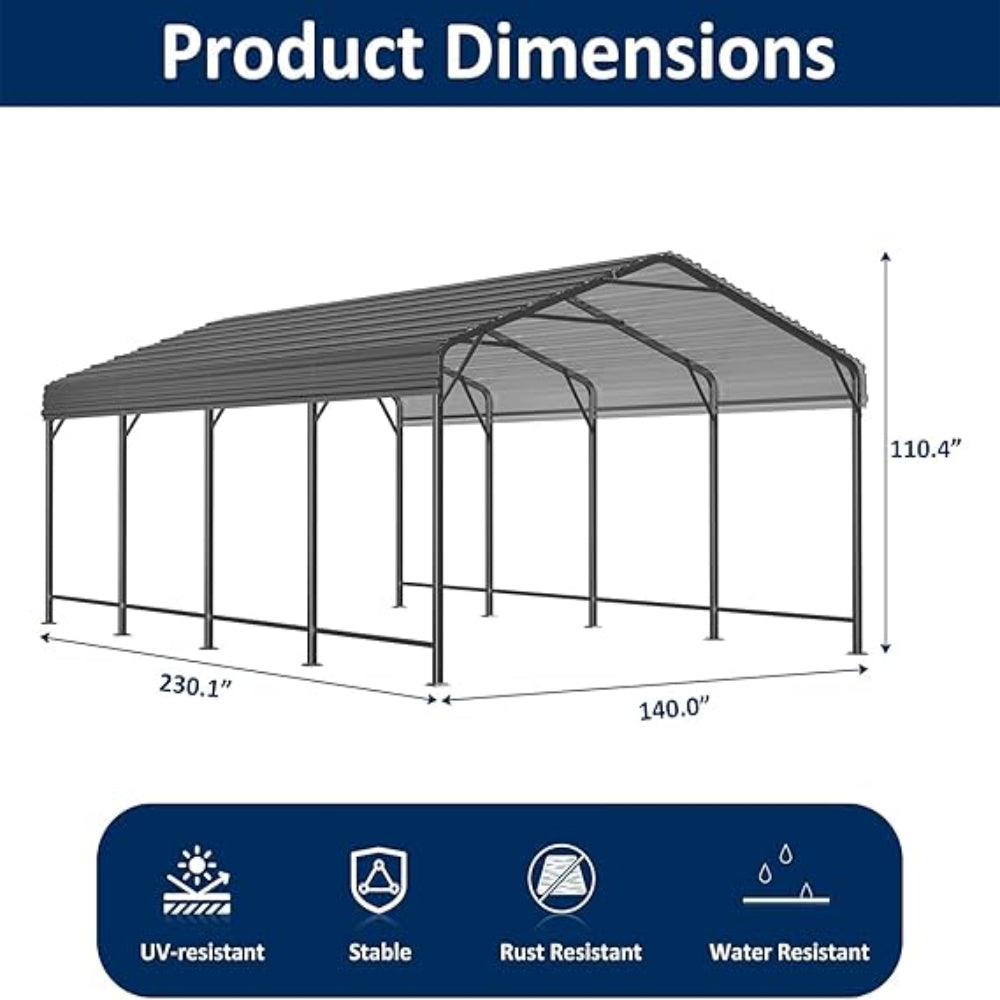 Lumen Shield 12x20 Steel Carport
