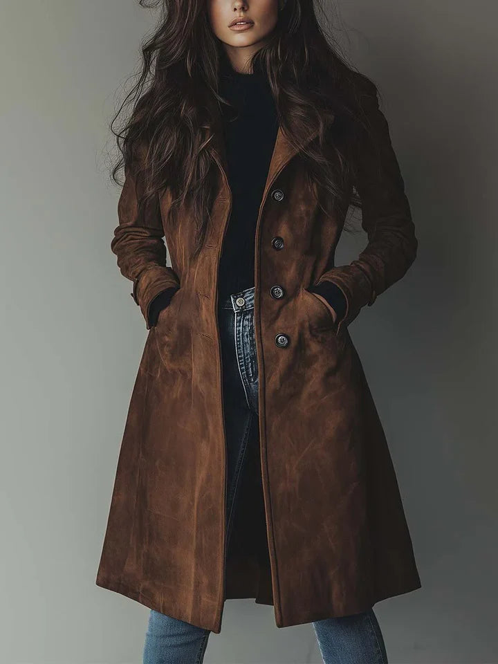 Elegant Suede-Textured Coat
