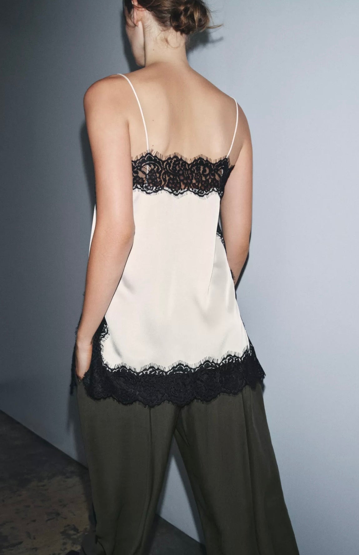 Lace Satin Shine Casual Top