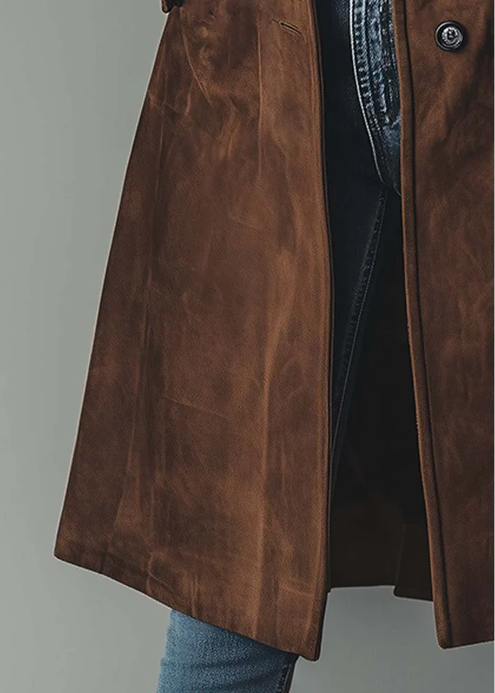 Elegant Suede-Textured Coat
