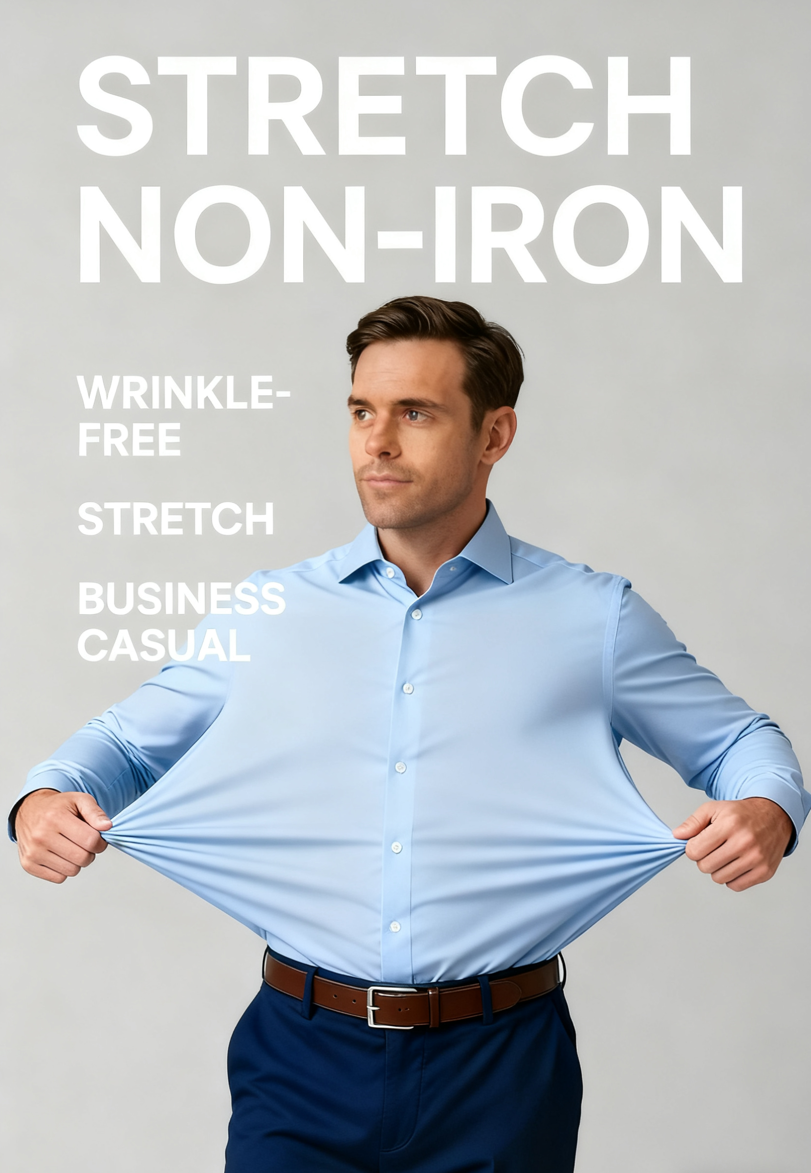 No-Iron Wrinkle-Resistant Comfortable Professional Dress Shirt